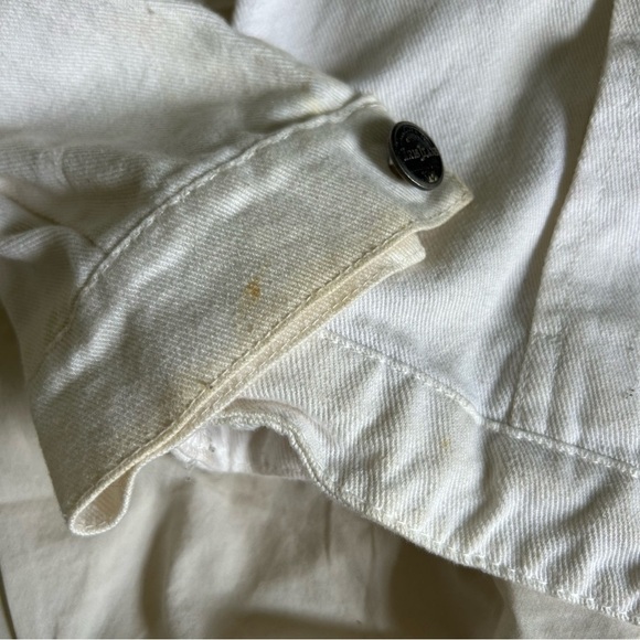 Iris Womens Medium White Cropped Denim Jean Jacket - Picture 2 of 8